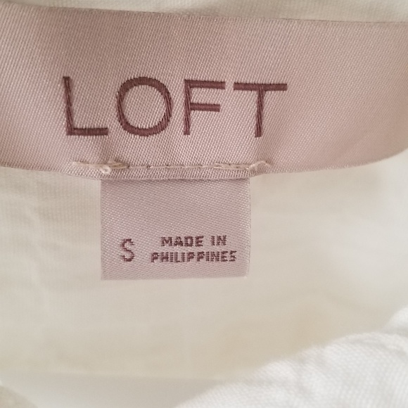 Loft White Button Down Blouse NWT - Picture 2 of 8